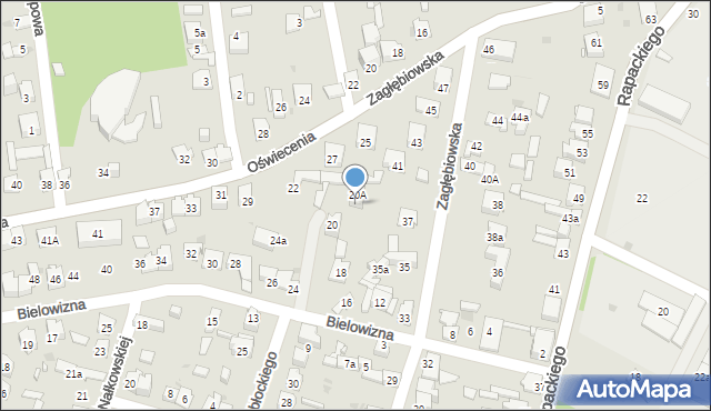 Dąbrowa Górnicza, Bielowizna, 20b, mapa Dąbrowa Górnicza