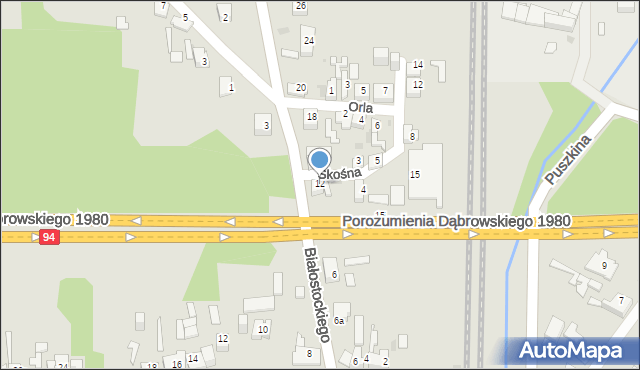 Dąbrowa Górnicza, Białostockiego Marcelego, 12, mapa Dąbrowa Górnicza