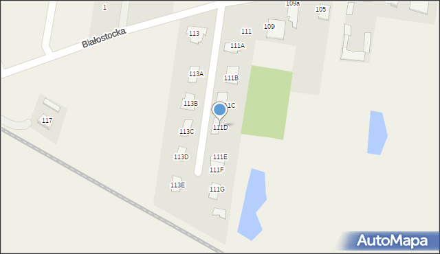 Dobrzyniewo Duże, Białostocka, 111D, mapa Dobrzyniewo Duże