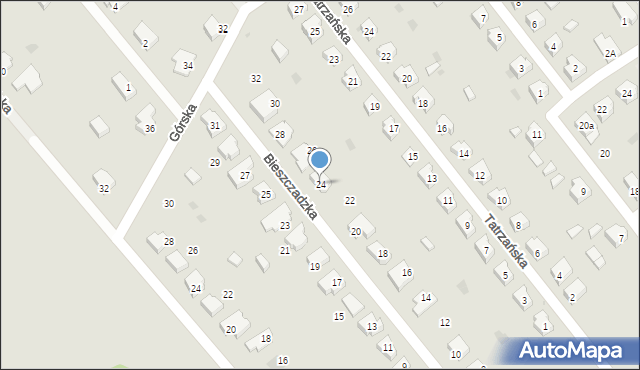 Drawsko Pomorskie, Bieszczadzka, 24, mapa Drawsko Pomorskie