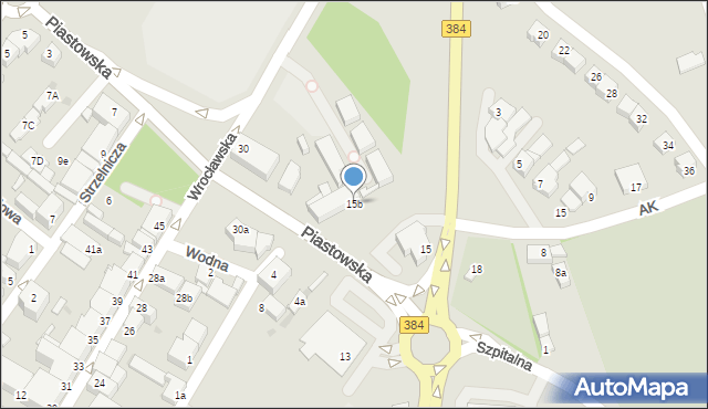 Dzierżoniów, Bielawska, 15b, mapa Dzierżoniów