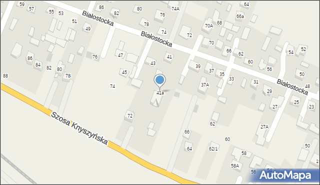 Fasty, Białostocka, 41a, mapa Fasty