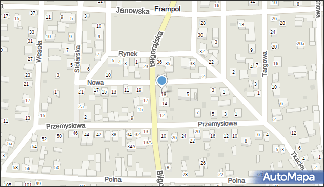 Frampol, Biłgorajska, 22, mapa Frampol