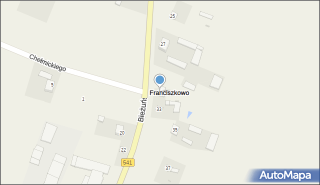 Franciszkowo, Bieżuńska, 31, mapa Franciszkowo