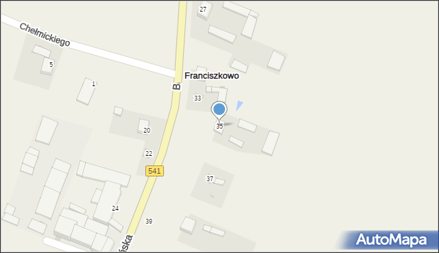 Franciszkowo, Bieżuńska, 35, mapa Franciszkowo