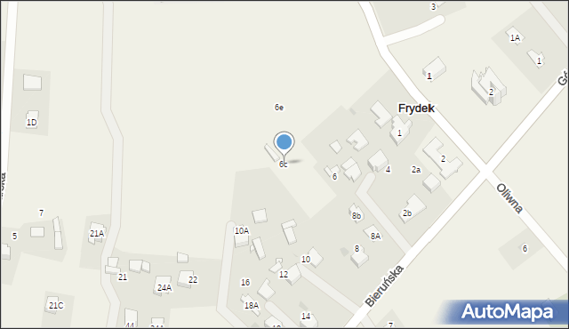 Frydek, Bieruńska, 6c, mapa Frydek