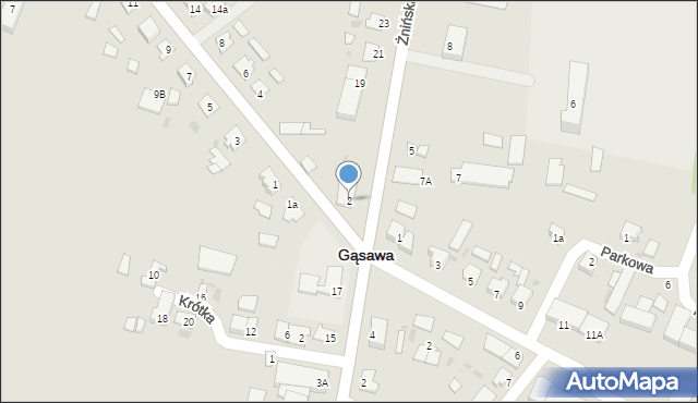 Gąsawa, Biskupińska, 2, mapa Gąsawa