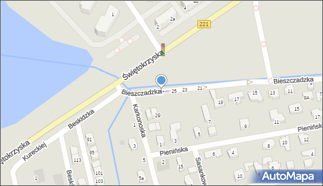 Gdańsk, Bieszczadzka, 27, mapa Gdańska