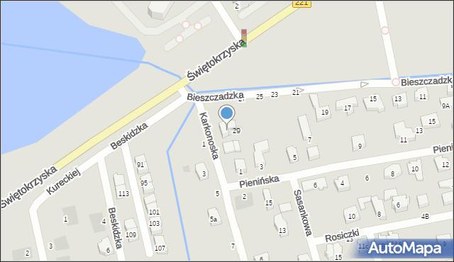 Gdańsk, Bieszczadzka, 31, mapa Gdańska