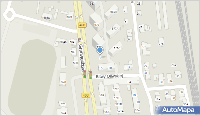 Gdańsk, Bitwy Oliwskiej, 1, mapa Gdańska