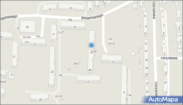 Gdańsk, Biegańskiego Władysława, 13, mapa Gdańska