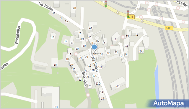 Gdańsk, Biskupia, 30, mapa Gdańska