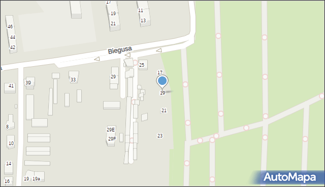 Gliwice, Biegusa, 19, mapa Gliwic