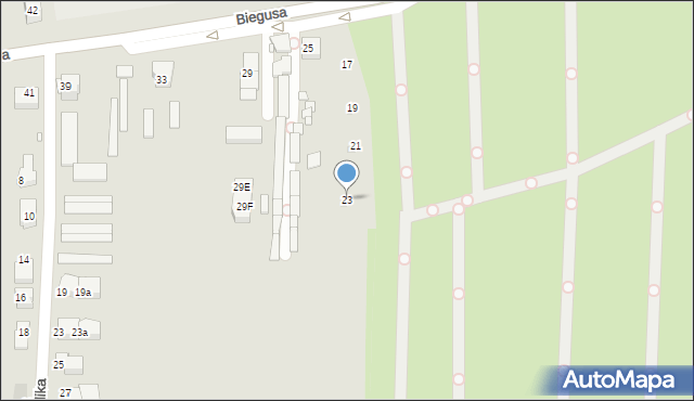 Gliwice, Biegusa, 23, mapa Gliwic