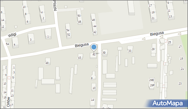 Gliwice, Biegusa, 41, mapa Gliwic