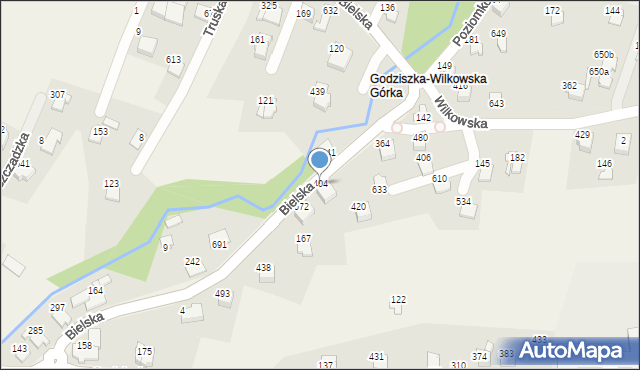 Godziszka, Bielska, 404, mapa Godziszka