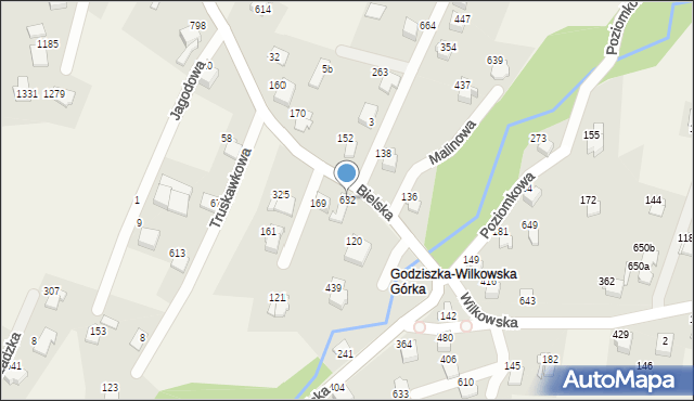 Godziszka, Bielska, 632, mapa Godziszka