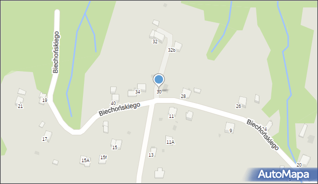 Gorlice, Biechońskiego Wojciecha, 30, mapa Gorlic