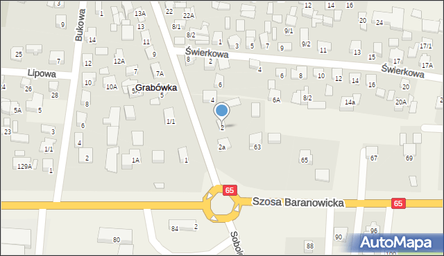 Grabówka, Białostocka, 2, mapa Grabówka