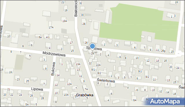 Grabówka, Białostocka, 24, mapa Grabówka