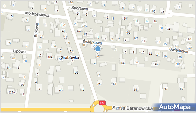 Grabówka, Białostocka, 6, mapa Grabówka