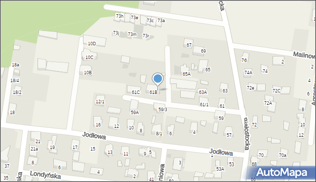 Grabówka, Białostocka, 61a, mapa Grabówka