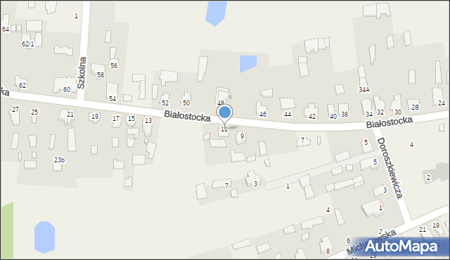 Gródek, Białostocka, 11, mapa Gródek