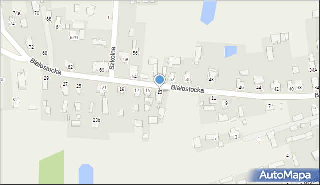 Gródek, Białostocka, 13, mapa Gródek