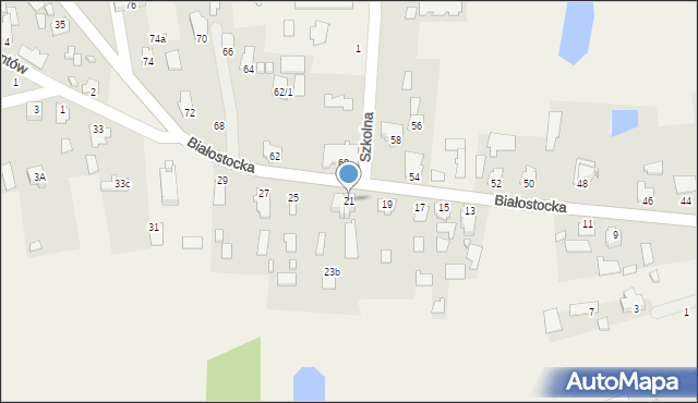 Gródek, Białostocka, 21, mapa Gródek