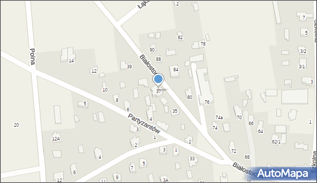 Gródek, Białostocka, 37, mapa Gródek