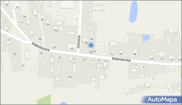 Gródek, Białostocka, 54, mapa Gródek