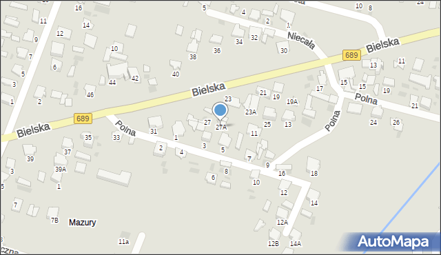 Hajnówka, Bielska, 27A, mapa Hajnówka