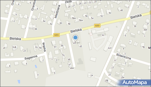 Hajnówka, Bielska, 43A, mapa Hajnówka