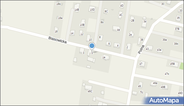 Jankowice, Biasowicka, 1, mapa Jankowice