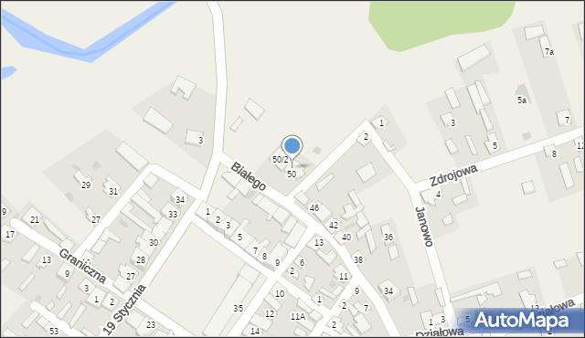 Janowo, Białego Władysława, ks., 50/1, mapa Janowo