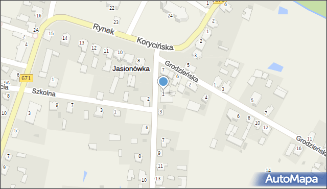 Jasionówka, Białostocka, 1, mapa Jasionówka