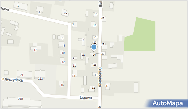 Jasionówka, Białostocka, 26, mapa Jasionówka