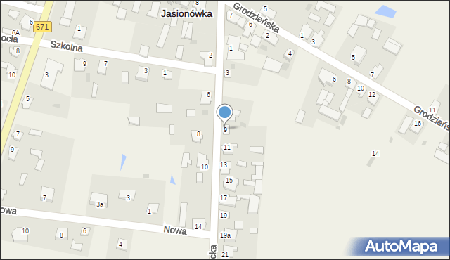 Jasionówka, Białostocka, 9, mapa Jasionówka