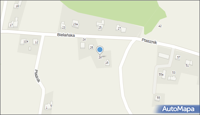 Jawiszowice, Bielańska, 14, mapa Jawiszowice