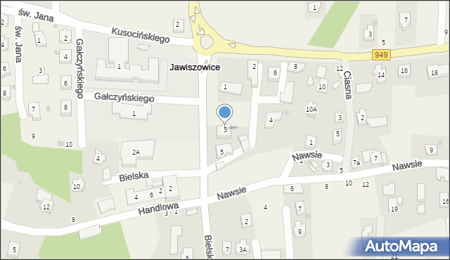 Jawiszowice, Bielska, 3, mapa Jawiszowice