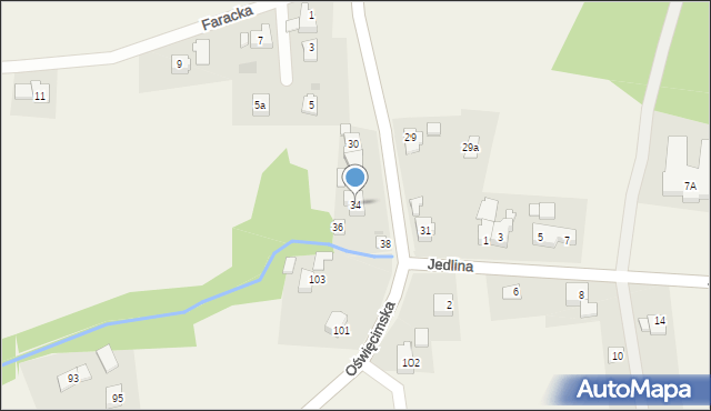 Jawiszowice, Bielska, 34, mapa Jawiszowice