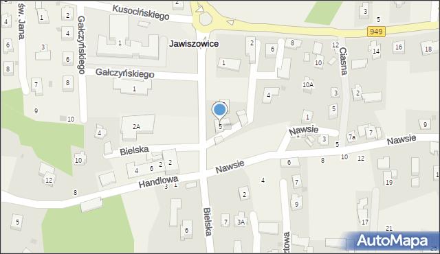 Jawiszowice, Bielska, 5, mapa Jawiszowice