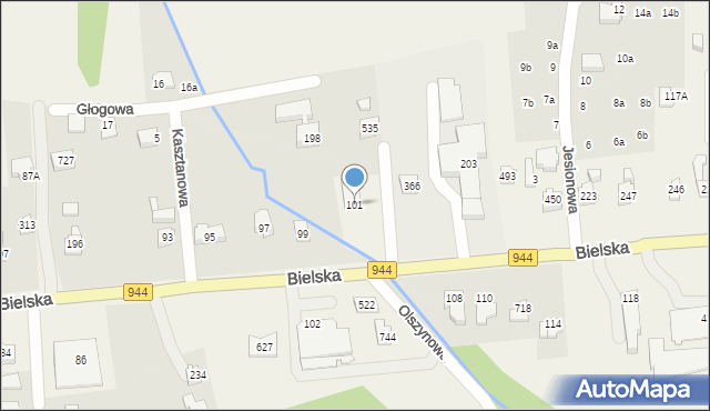 Jaworze, Bielska, 101, mapa Jaworze