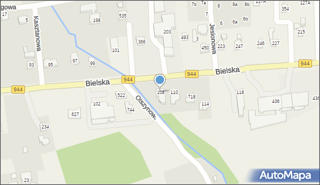 Jaworze, Bielska, 108, mapa Jaworze