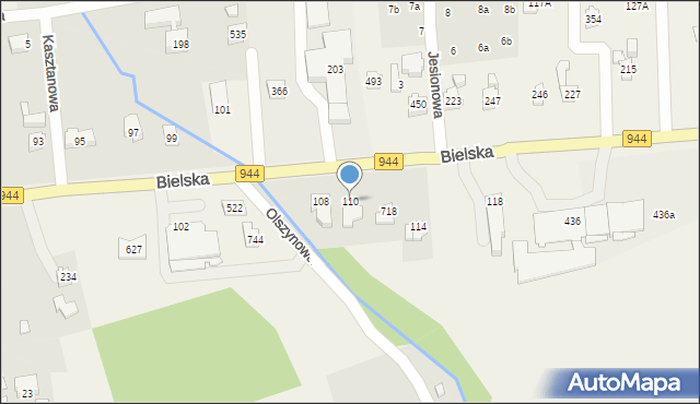 Jaworze, Bielska, 110, mapa Jaworze