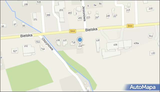 Jaworze, Bielska, 114, mapa Jaworze