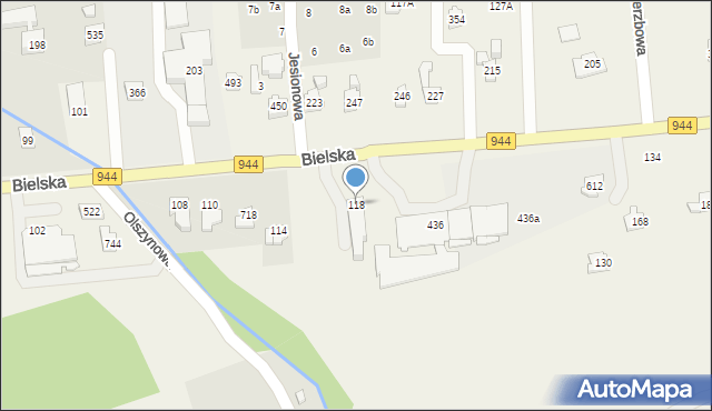 Jaworze, Bielska, 118, mapa Jaworze