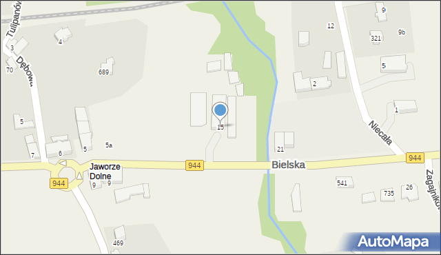 Jaworze, Bielska, 15, mapa Jaworze