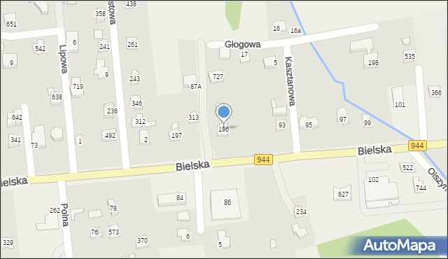 Jaworze, Bielska, 196, mapa Jaworze