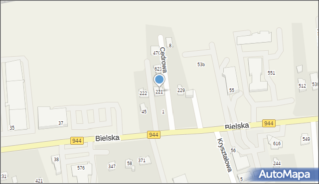 Jaworze, Bielska, 221, mapa Jaworze